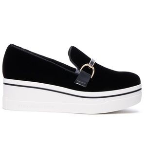Stella McCartney Black Velvet Binx Loafer - 39